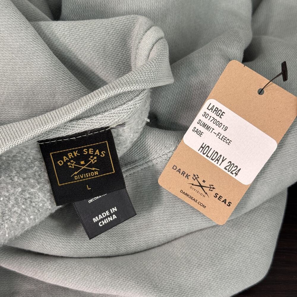 Dark Seas Sweatshirt Mens Large Summit Fleece Sage Graphic Crew Pullover NEW - Picture 3 of 10